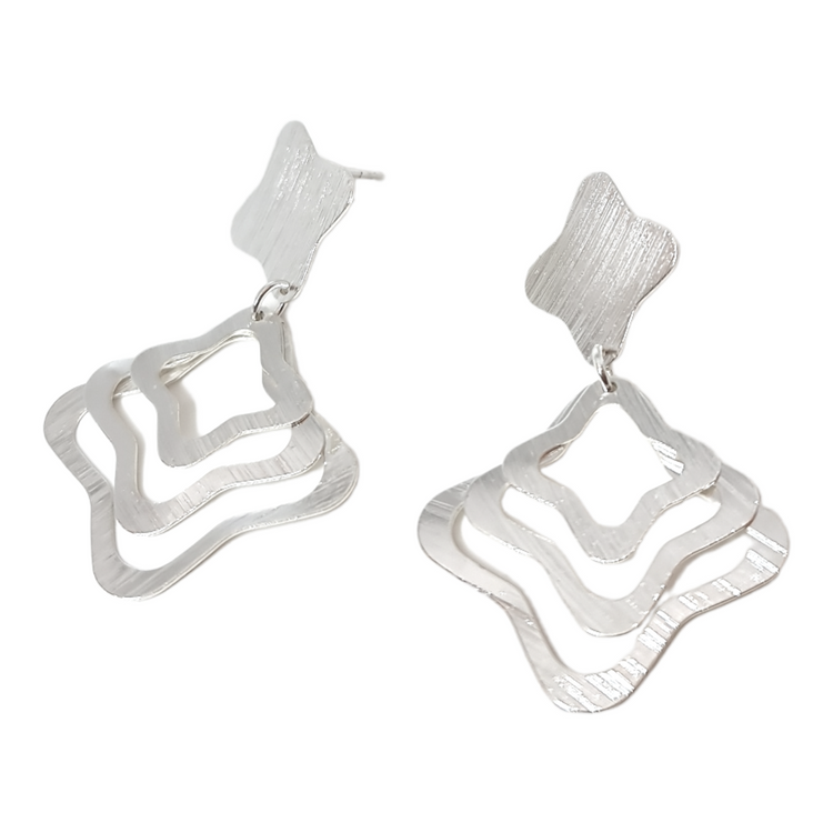 Aros Isabel plata 925 - aros largos 5cm elegantes hipoalergénicos